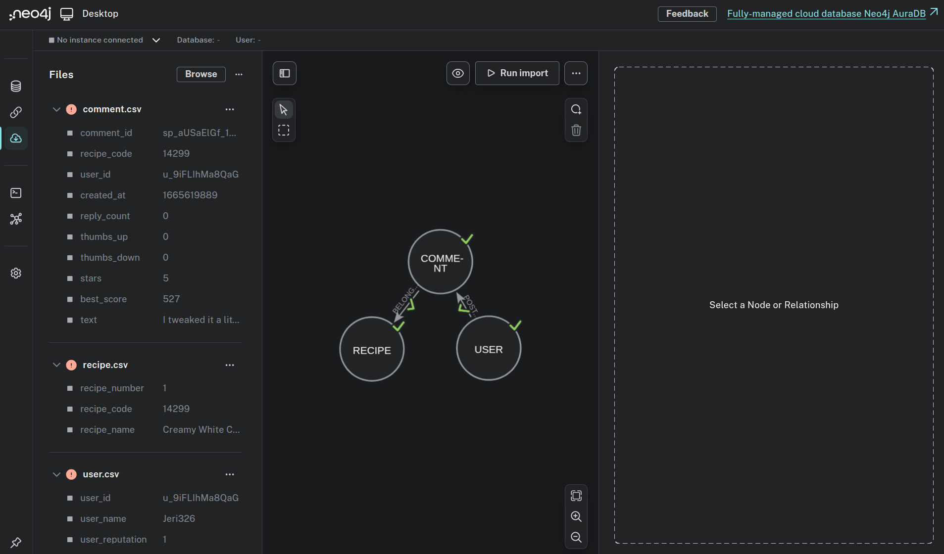 Ingest data using Neo4j desktop