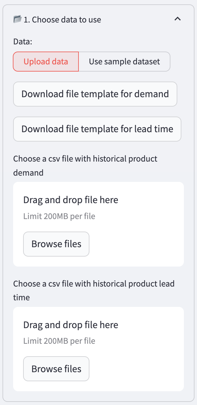 Upload data